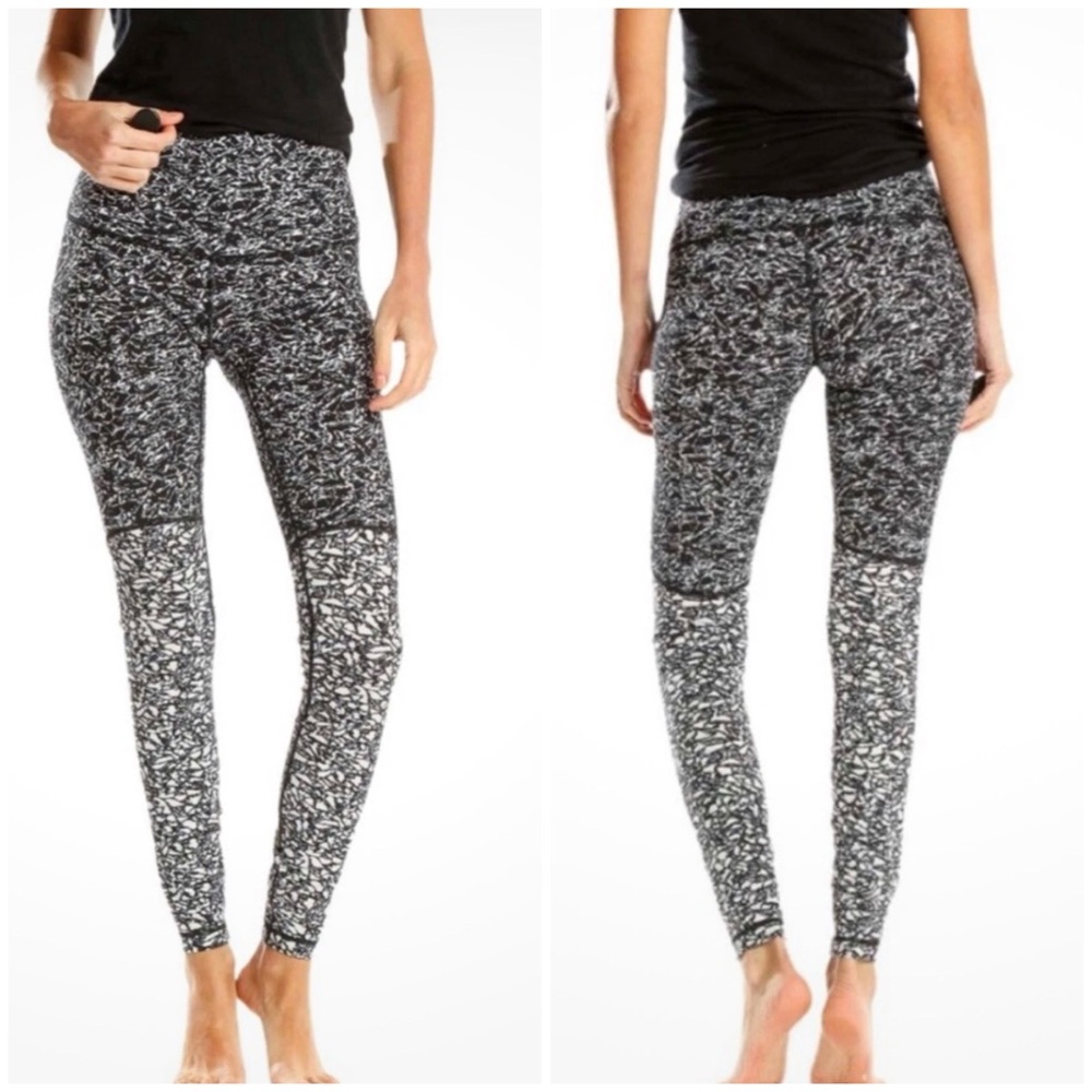 Lululemon Athletica Wunder Under‎ Leggings High Rise Ice Breaker Wave Size 4